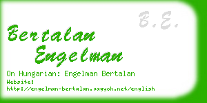 bertalan engelman business card